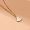V-shaped pendant necklace, collarbone chain, popular little dress, alloy diamond fan-shaped 18k pendant accessory details Picture
